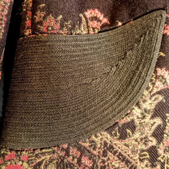 Etro Brown Paisley Velvet Trim Cotton Wool Long Coat Jacket - Picture 5 of 8